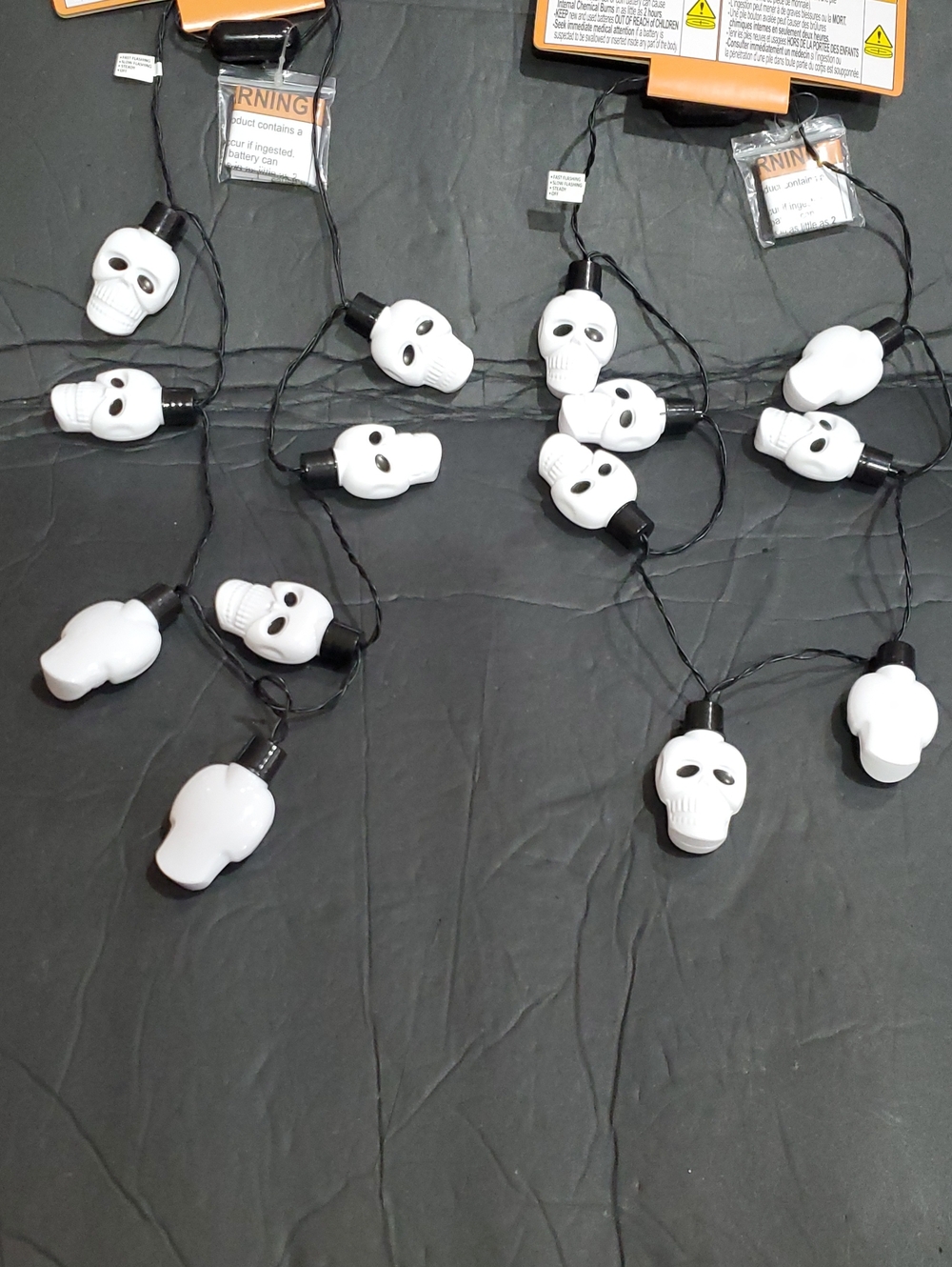 2pack skull face charm LED necklaces brand new